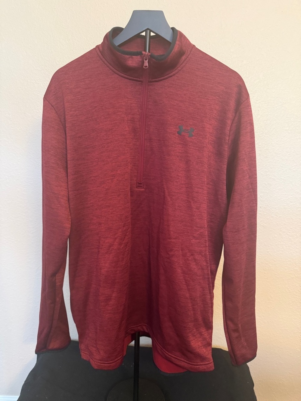 Under Armour Men's Heathered Burgundy Quarter-Zip Pullover